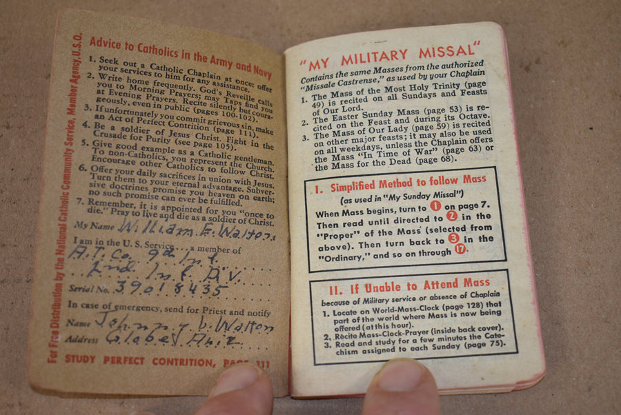 My Military Missal, identifié