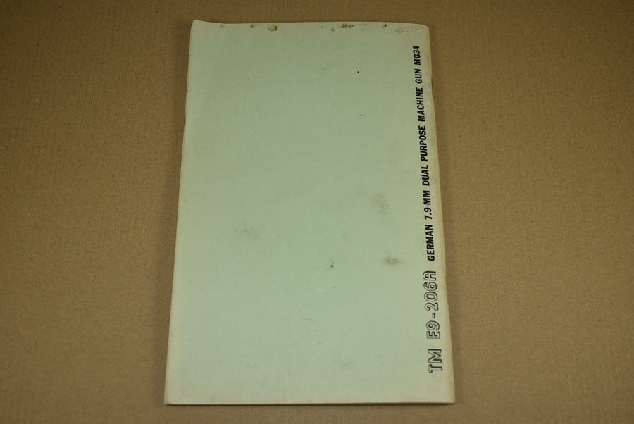 TM E9-206A German 7.9-mm Dual Purpose Machine Gun MG34