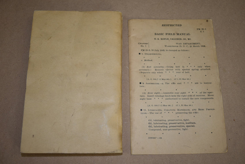 FM 23-5 U.S. Rifle, Caliber .30, M1