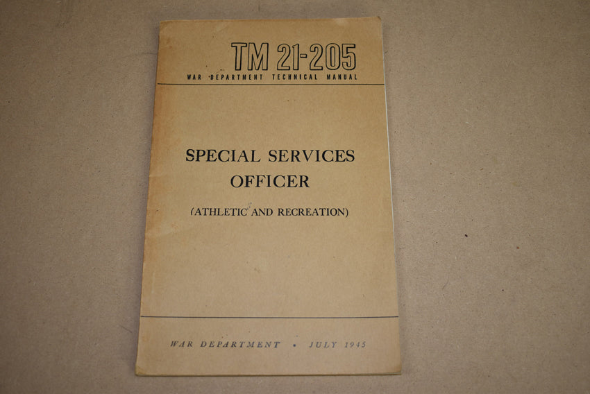 TM 21-205 Special Services Officer