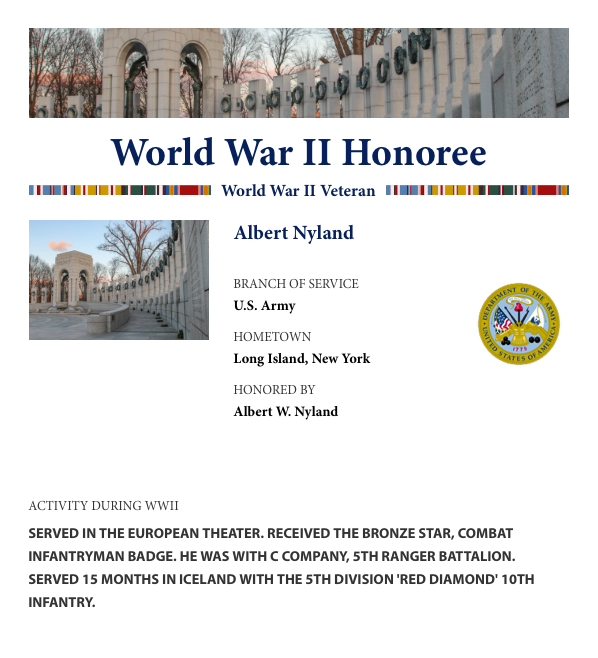 Livret de paie individuel, 5e Ranger Battalion