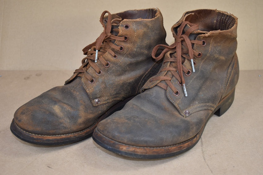 Brodequins en cuir tourné