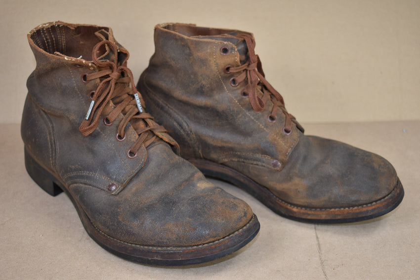 Brodequins en cuir tourné