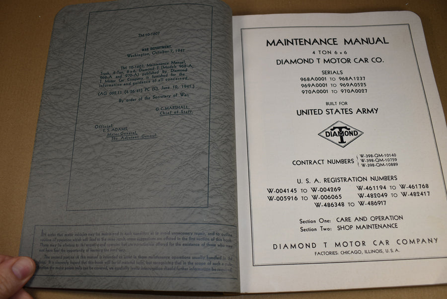 TM 10-1607 Maintenance Manual 4 Ton 6 x 6 Truck