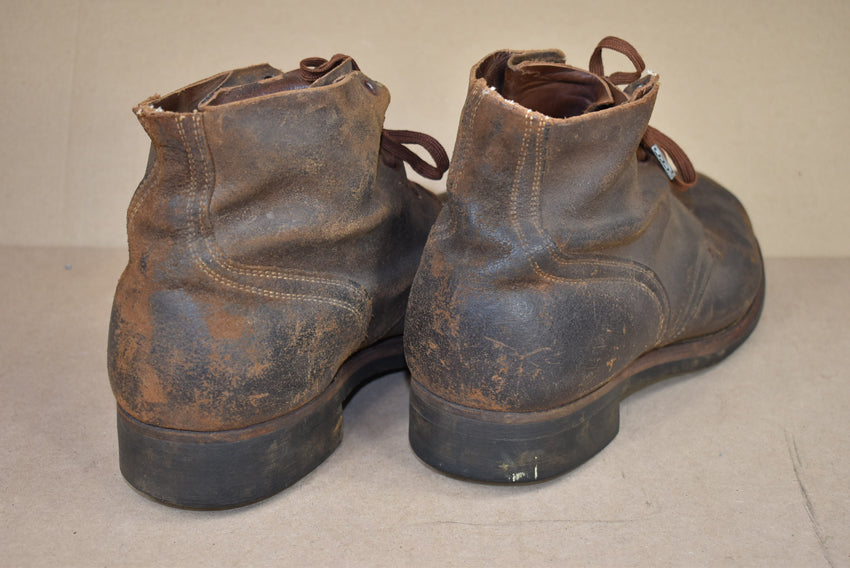 Brodequins en cuir tourné