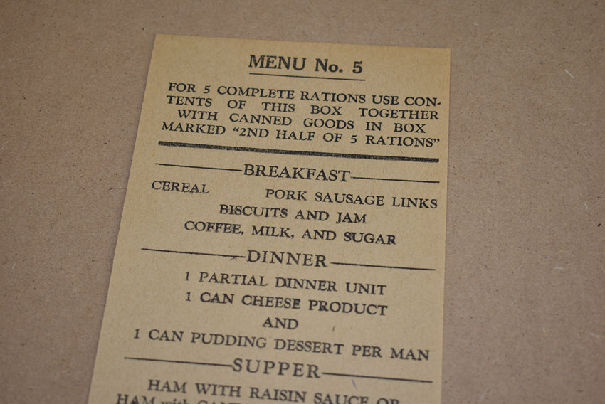 Tract 10-in-1 ration, Menu No. 5