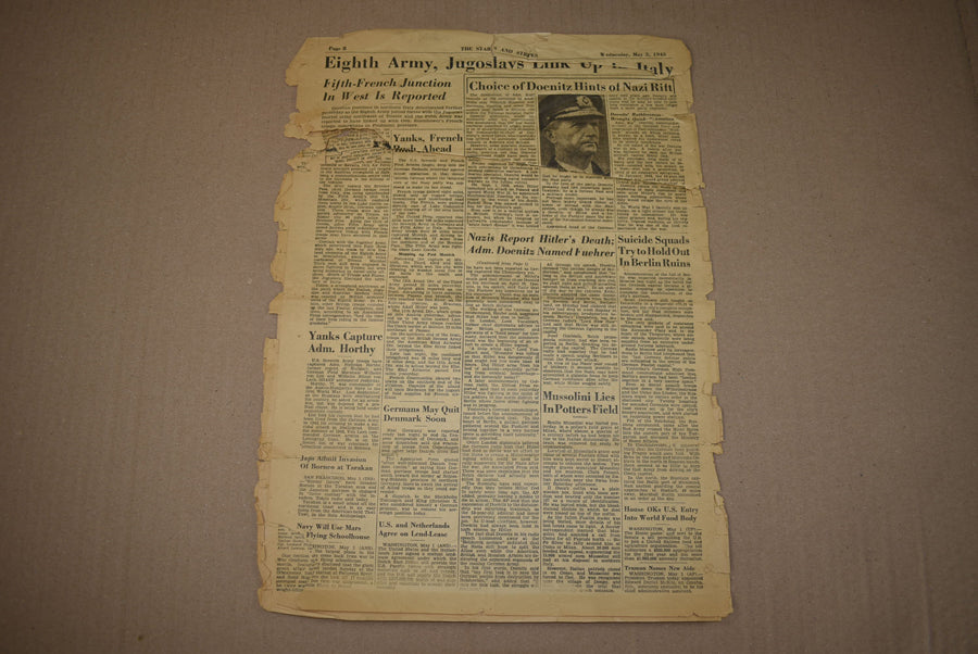 Journal Stars and Stripes du 2 mai 1945