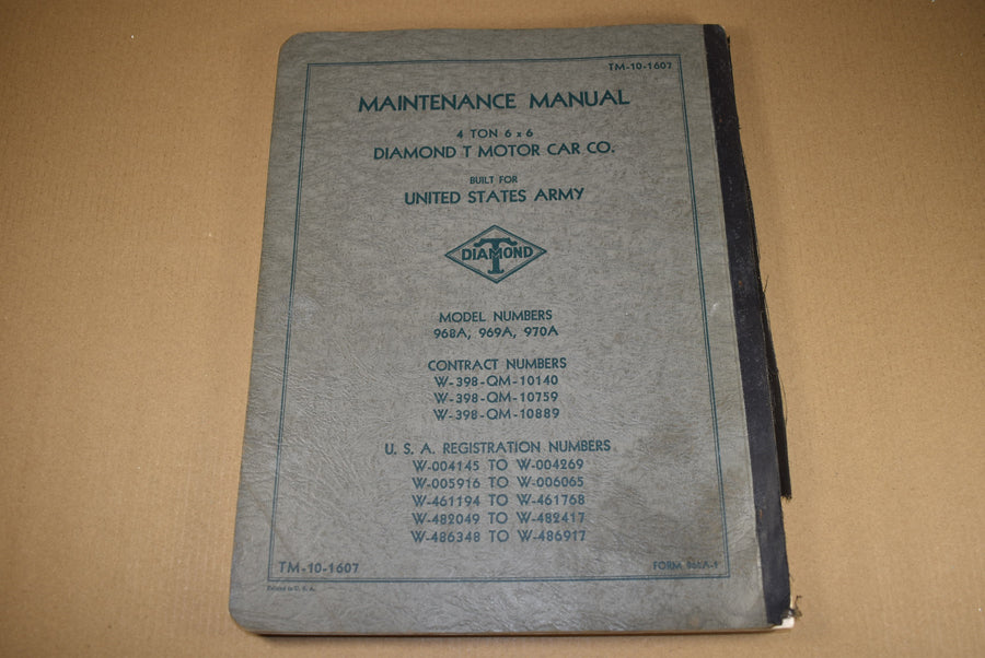 TM 10-1607 Maintenance Manual 4 Ton 6 x 6 Truck