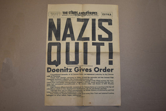 Journal Stars and Stripes du 8 mai 1945