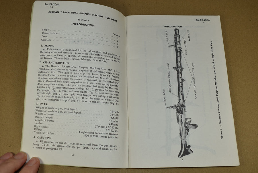 TM E9-206A German 7.9-mm Dual Purpose Machine Gun MG34
