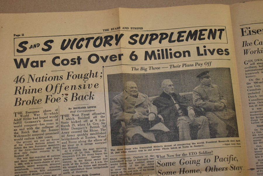 Journal Stars and Stripes du 8 mai 1945