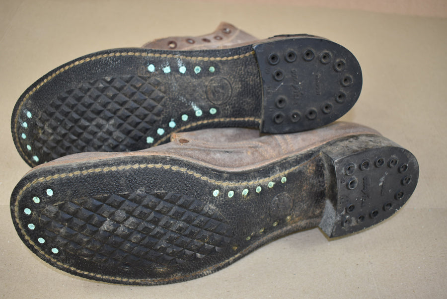 Brodequins en cuir tourné