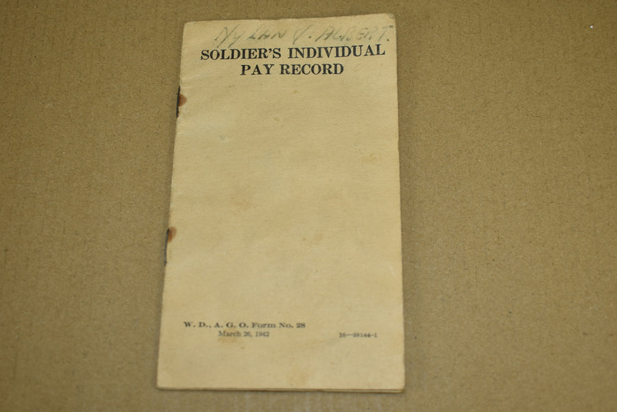 Livret de paie individuel, 5e Ranger Battalion