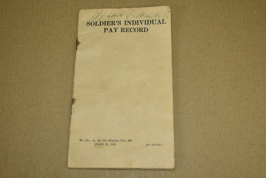 Livret de paie individuel, 5e Ranger Battalion
