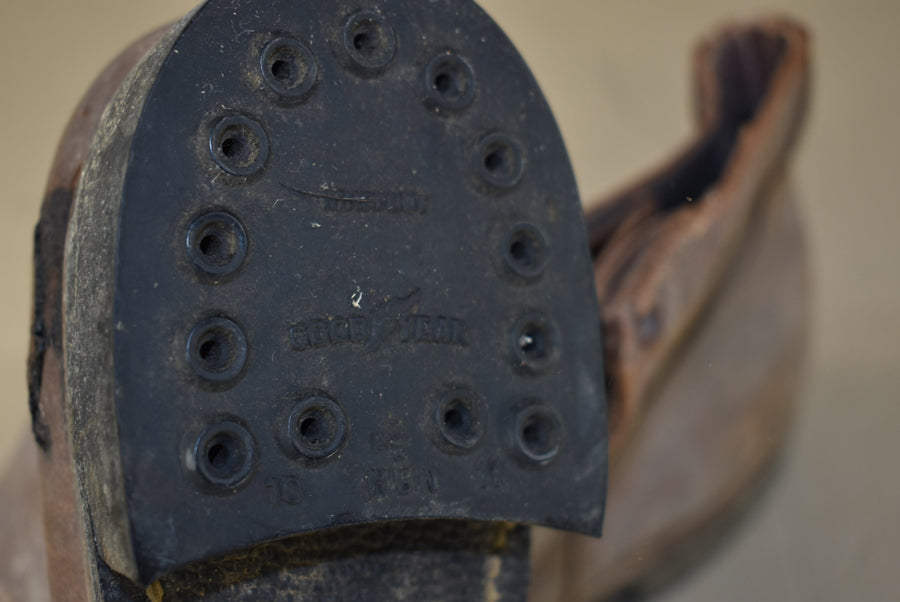 Brodequins en cuir tourné