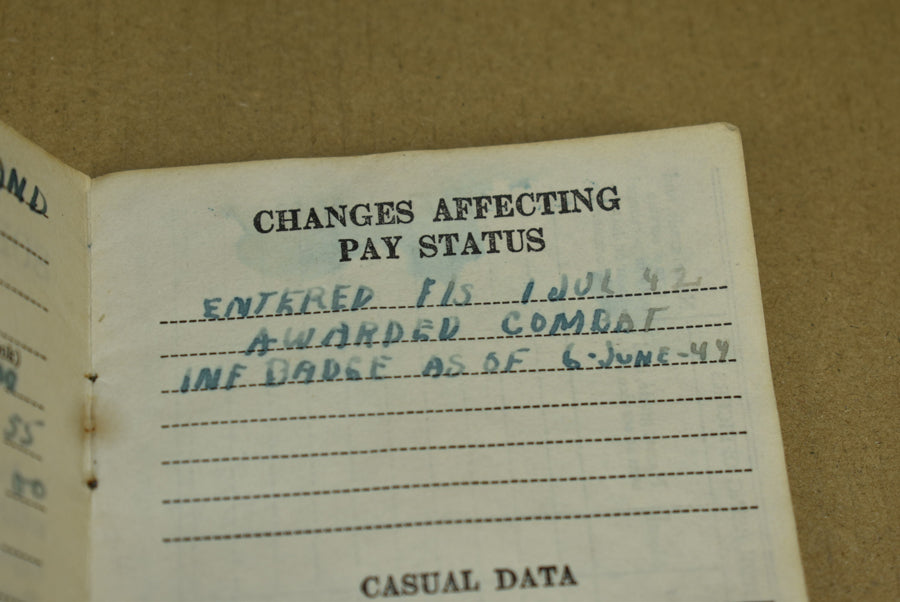 Livret de paie individuel, 5e Ranger Battalion