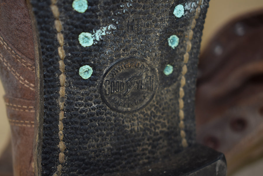 Brodequins en cuir tourné