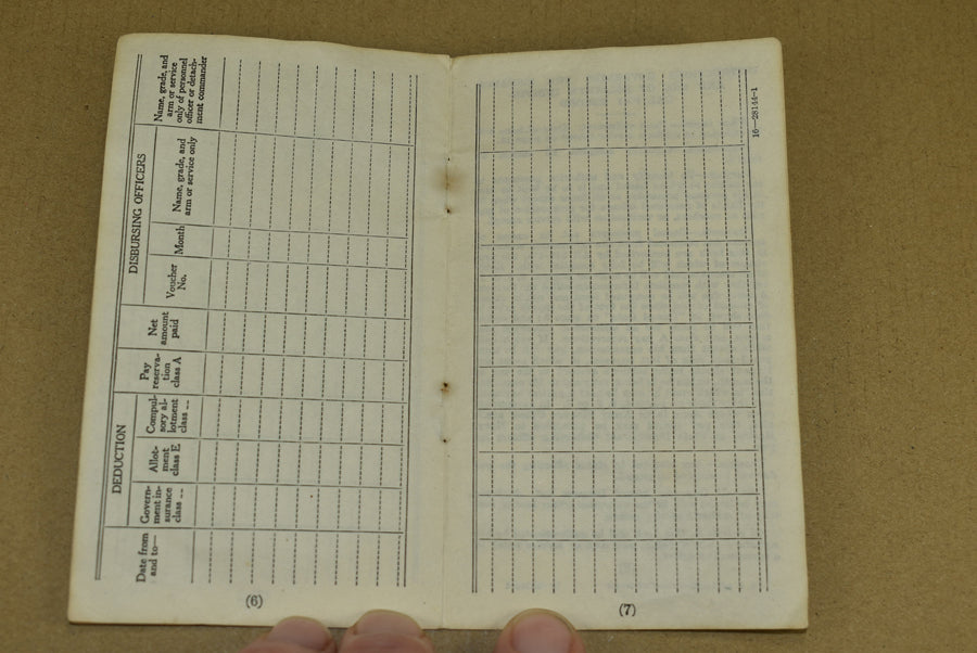 Livret de paie individuel, 5e Ranger Battalion