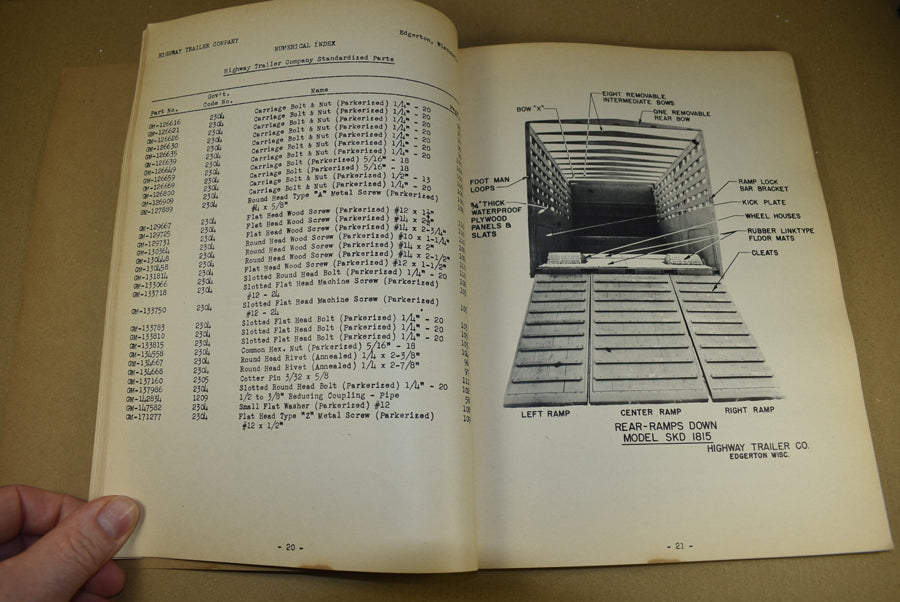 TM 10-1372 Parts List Semi-Trailer, 2 Wheel
