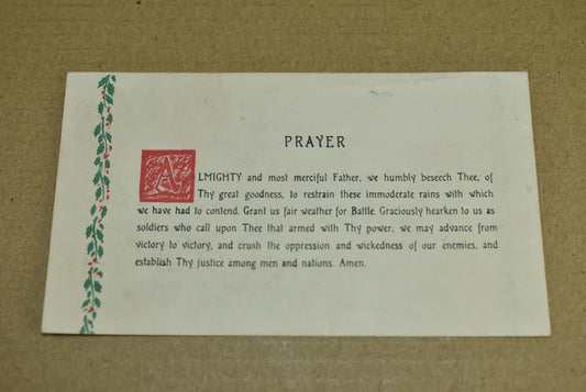 Carte de prière du Général Patton