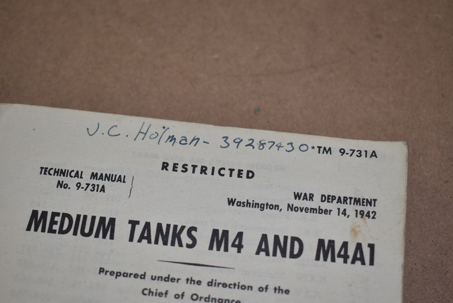 TM 9-731A Medium Tanks M4 and M4A1