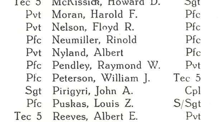 Livret de paie individuel, 5e Ranger Battalion